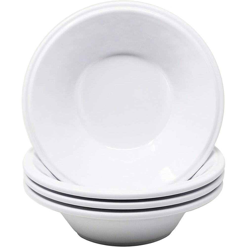 Le Cadeaux Bistro Bianco 7.5" Melamine Cereal Bowl - Set of 4 NEW
